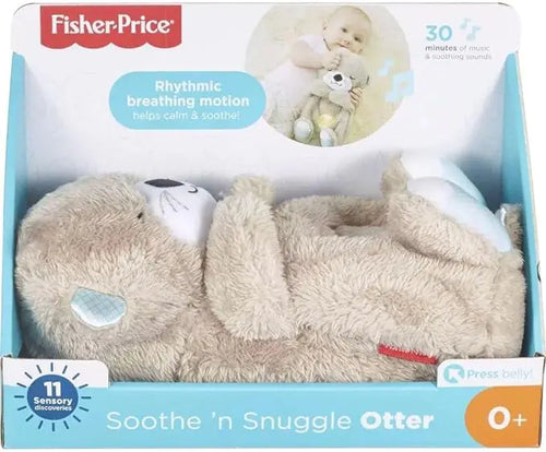 Load image into Gallery viewer, Fisher-Price Sound Machine Soothe &#39;n Snuggle Otter Portable Plush Baby Toy with Sensory Details Music Lights &amp; Rhythmic Breathing Motion
