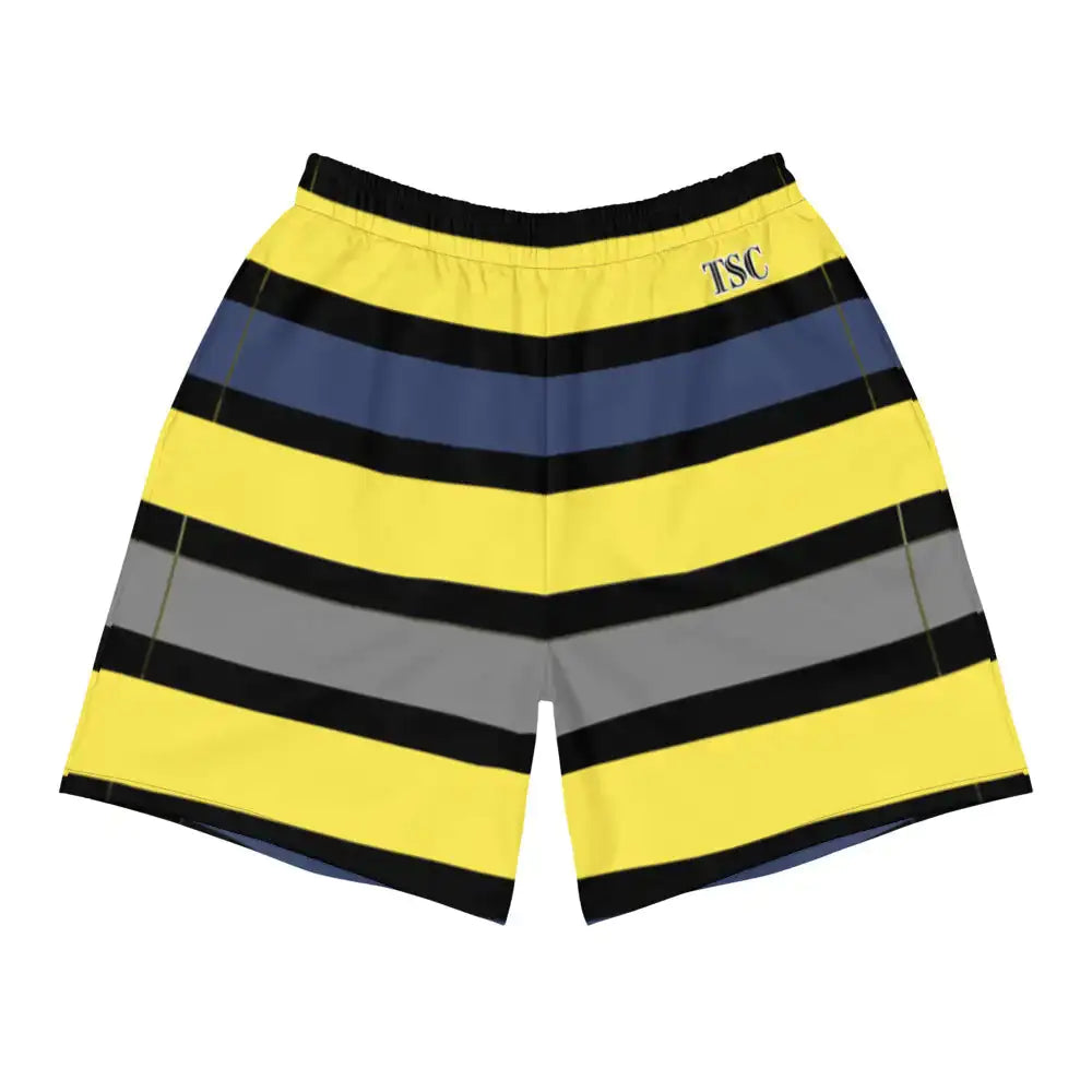 Men's Tropical Dark Blues/Yellow Long Shorts