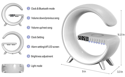 Load image into Gallery viewer, Bluetooth Speaker Wireless Charger Lamp
