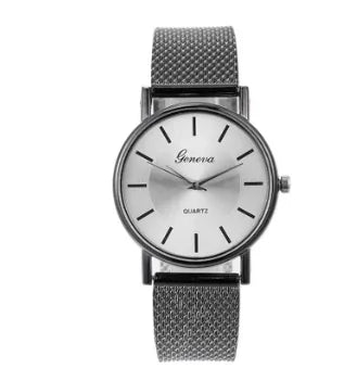 Mesh Belt Quartz Wristwatches for Women and Men