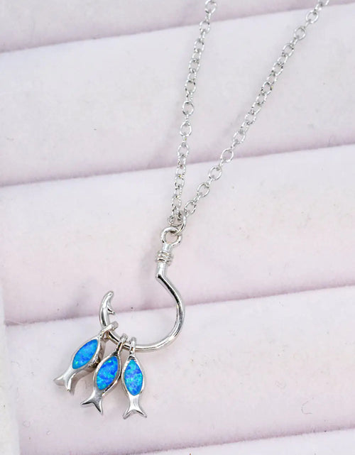 Load image into Gallery viewer, Opal Fish 925 Sterling Silver Necklace
