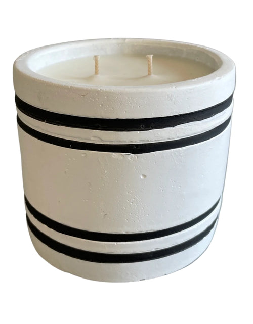 Load image into Gallery viewer, Luxury Small Striped Stone Designer Candle - Harvest
