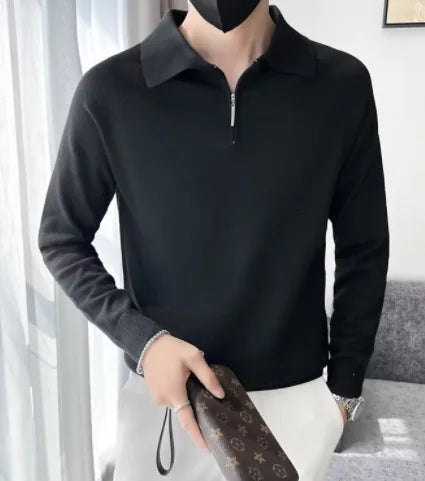 Load image into Gallery viewer, Long Sleeve Polo Shirt - Black
