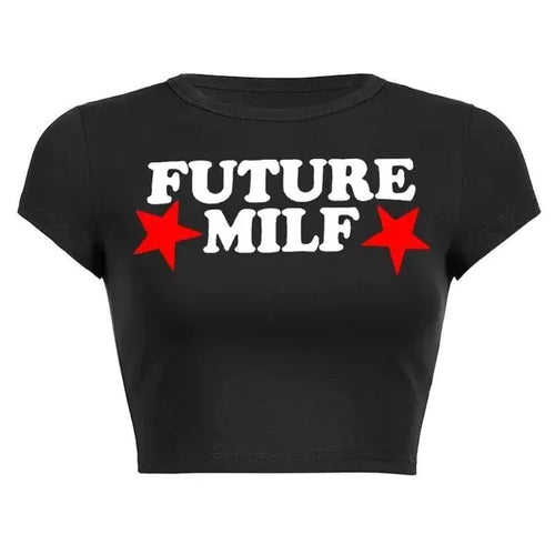 Load image into Gallery viewer, 90s FUTURE MILF Stars Print T-shirts
