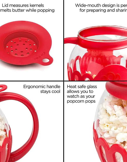 Load image into Gallery viewer, Microwave Glass Popcorn Popper With Silicone Lid
