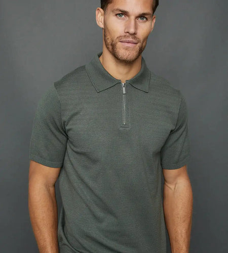 Knitted Short Sleeve Polo