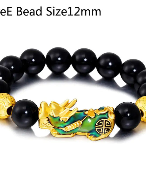 Load image into Gallery viewer, Feng Shui Wealth Bracelet  Black Beads
