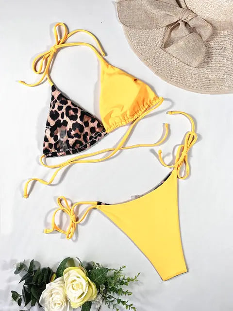 Load image into Gallery viewer, Ellolace Leopard 2 Piece Bikini Set
