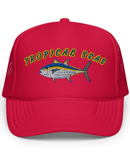 Load image into Gallery viewer, Tropical Seas Tuna Foam trucker hat
