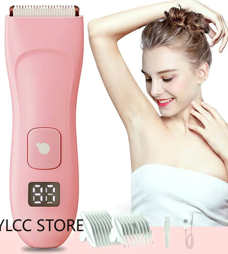 Waterproof Electric Bikini Trimmer for Women - Cordless Body Hair Shaver and Painless Epilator for Legs
