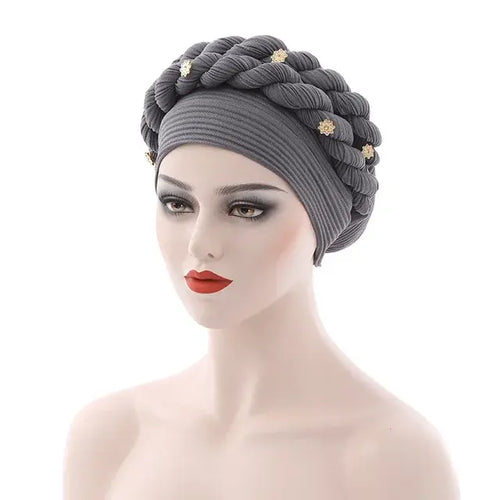 Load image into Gallery viewer, Double Braid Diamonds Turban
