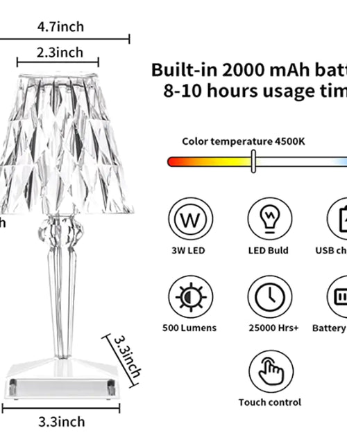 Load image into Gallery viewer, Diamond Table Lamp: USB Touch Sensor LED Night Light
