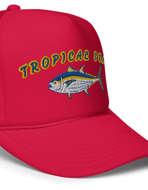 Load image into Gallery viewer, Tropical Seas Tuna Foam trucker hat
