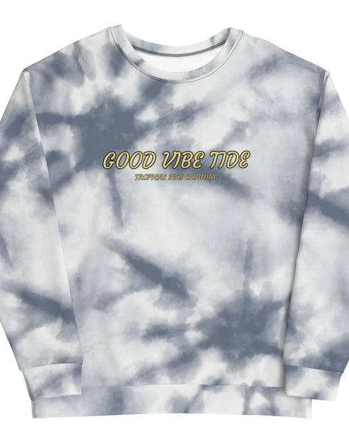 Load image into Gallery viewer, Grey Tie-Dye Vibe Tropical Sweatshirt
