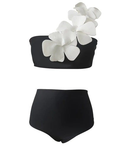 Flower Bandeau Brazilian Bikini Set