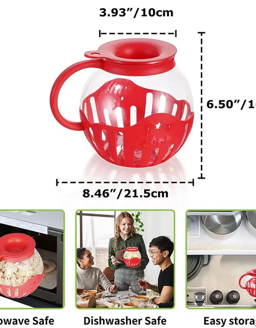 Load image into Gallery viewer, Microwave Glass Popcorn Popper With Silicone Lid
