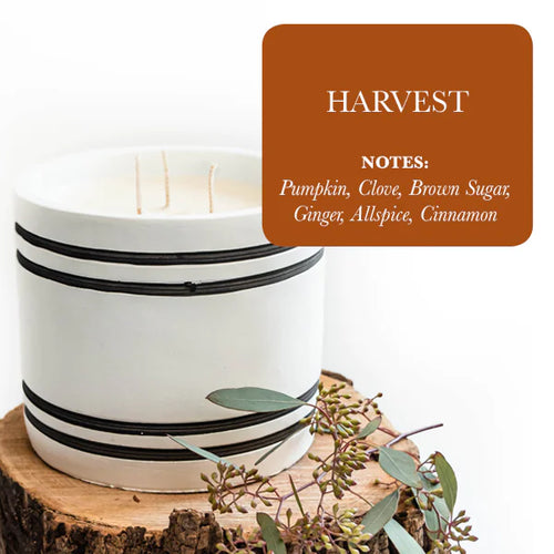 Load image into Gallery viewer, Luxury Large Striped Stone Designer Candle - Harvest
