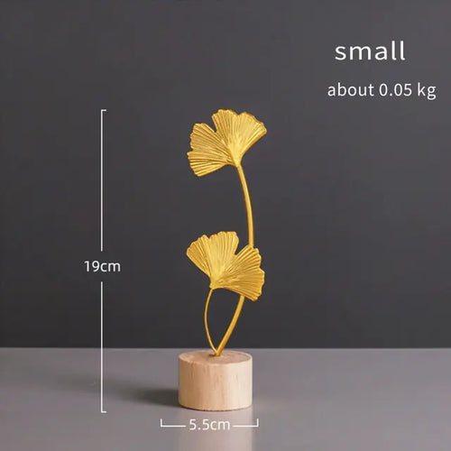 Load image into Gallery viewer, Nordic Gold Ginkgo  Leaves Sculpture
