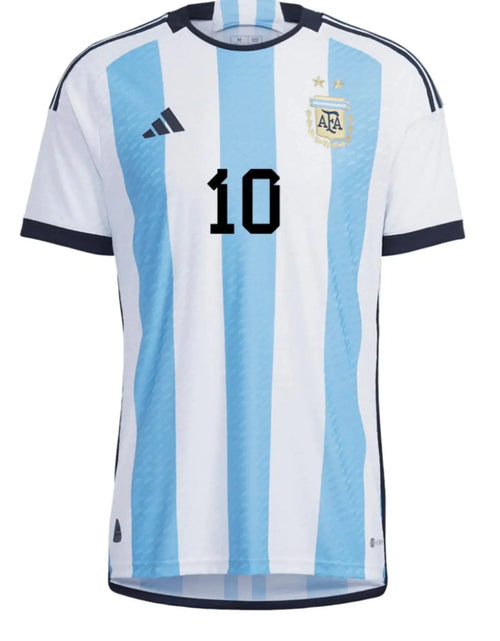 Load image into Gallery viewer, Messi #10 Premium Soccer 2022 Argentina World Cup Champions - Home Jersey by Adidas
