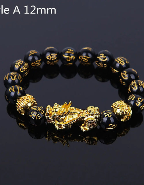 Load image into Gallery viewer, Feng Shui Wealth Bracelet  Black Beads
