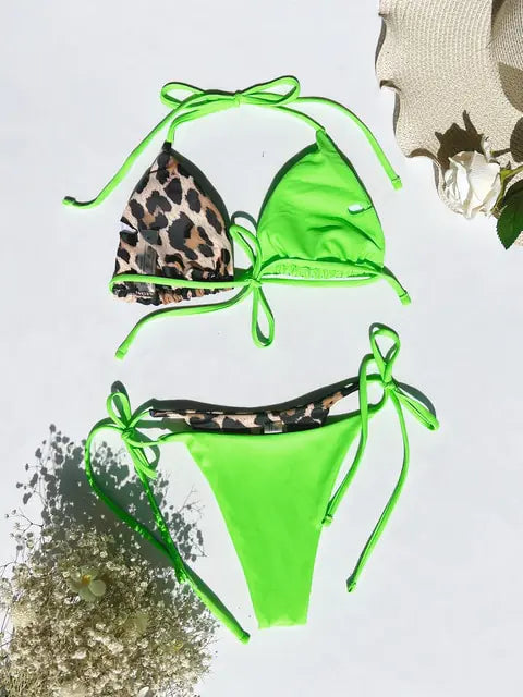 Load image into Gallery viewer, Ellolace Leopard 2 Piece Bikini Set
