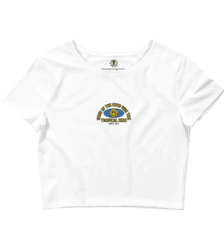 Women’s World Wide Good Vibes Crop Tee