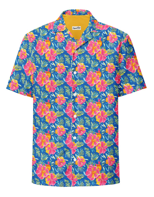 Load image into Gallery viewer, Hibiscus Lagoon Button Down Hawaiian Shirt - Coastal Summer 2024 Collection
