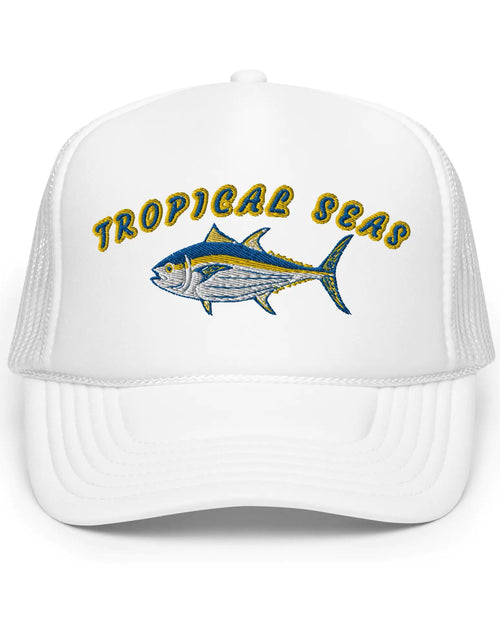 Load image into Gallery viewer, Tropical Seas Tuna Foam trucker hat
