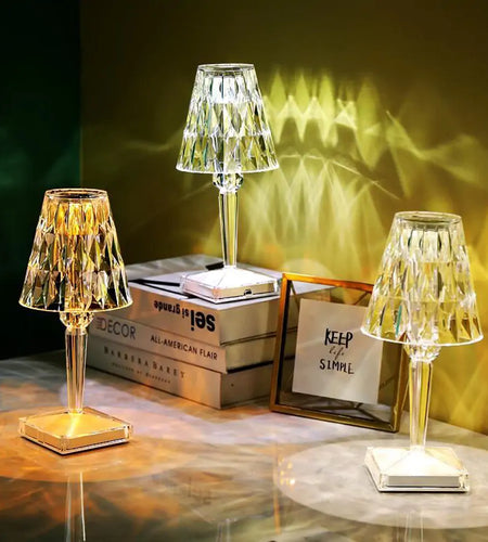 Diamond Table Lamp: USB Touch Sensor LED Night Light