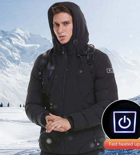 Fashion Men Women Electric Heated Jacket Heating Waistcoat USB Thermal Warm Cloth Feather Hot Sale Plus Size Winter Jacket