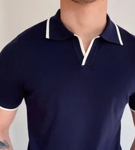 Open Neck Short Sleeve Polo