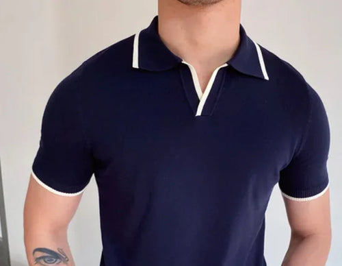 Load image into Gallery viewer, Open Neck Short Sleeve Polo
