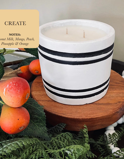 Load image into Gallery viewer, Luxury Small Striped Stone Designer Candle - Create
