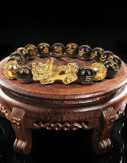 Load image into Gallery viewer, Feng Shui Wealth Bracelet  Black Beads
