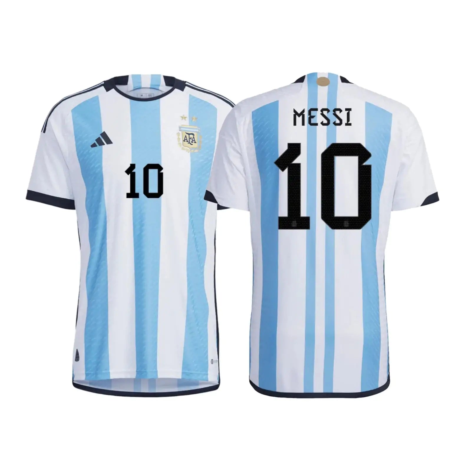 Messi #10 Premium Soccer 2022 Argentina World Cup Champions - Home Jersey by Adidas