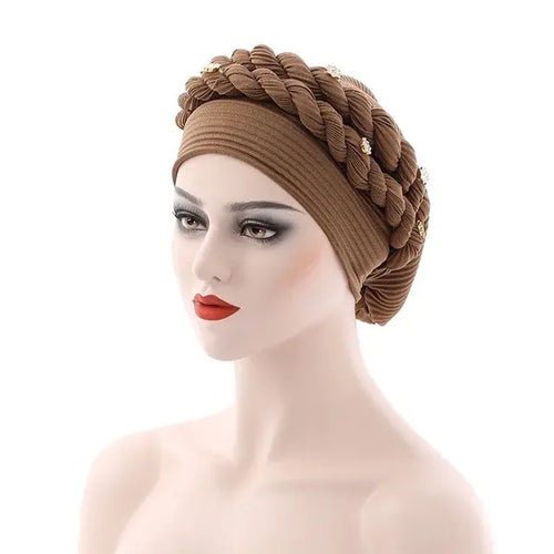 Load image into Gallery viewer, Double Braid Diamonds Turban
