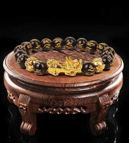 Feng Shui Wealth Bracelet  Black Beads