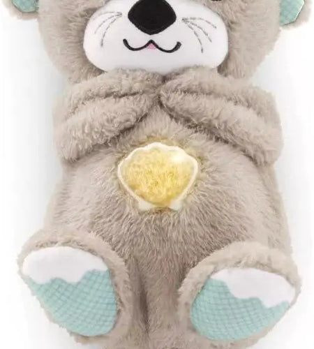 Fisher-Price Sound Machine Soothe 'n Snuggle Otter Portable Plush Baby Toy with Sensory Details Music Lights & Rhythmic Breathing Motion