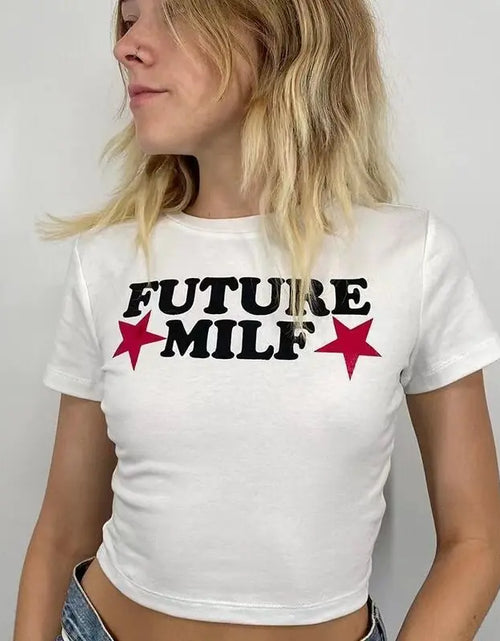 Load image into Gallery viewer, 90s FUTURE MILF Stars Print T-shirts
