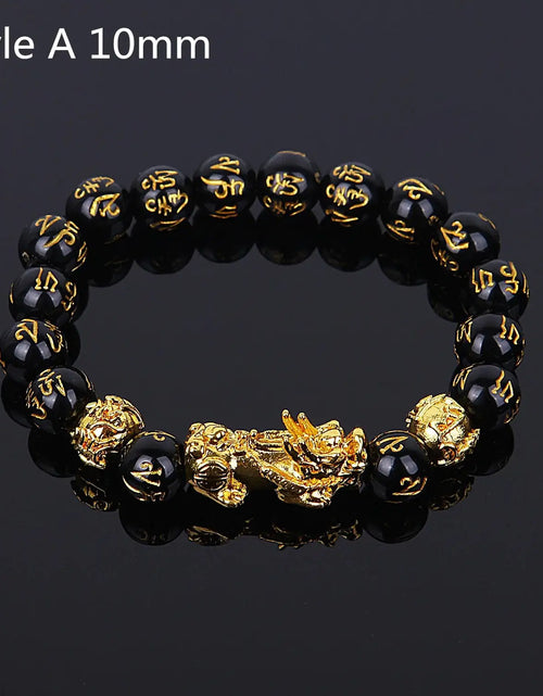 Load image into Gallery viewer, Feng Shui Wealth Bracelet  Black Beads
