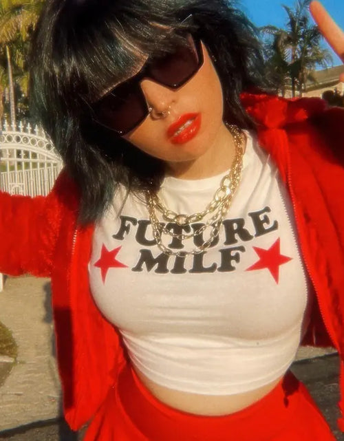 Load image into Gallery viewer, 90s FUTURE MILF Stars Print T-shirts
