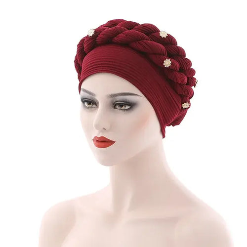 Load image into Gallery viewer, Double Braid Diamonds Turban
