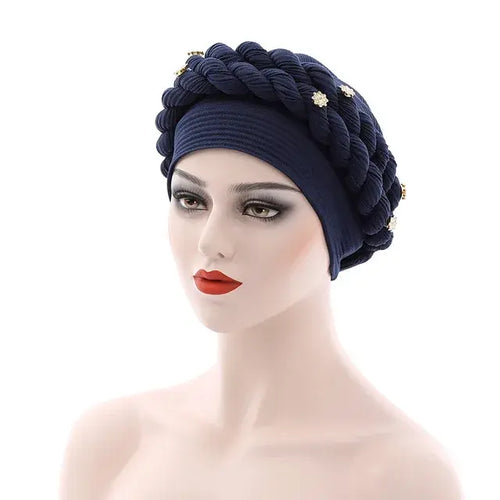 Load image into Gallery viewer, Double Braid Diamonds Turban
