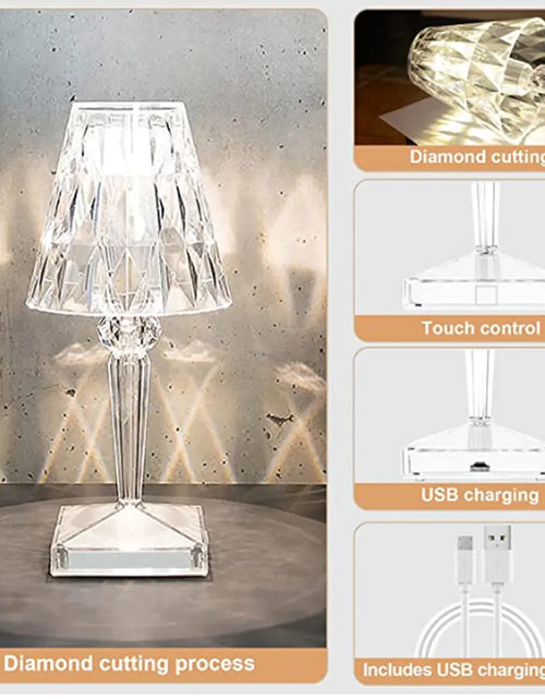 Load image into Gallery viewer, Diamond Table Lamp: USB Touch Sensor LED Night Light
