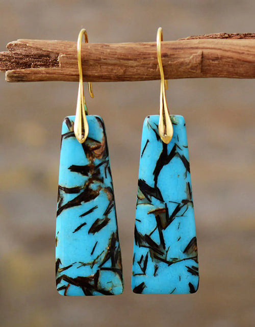 Load image into Gallery viewer, Geometrical Shape Imperial Jasper Dangle Earrings
