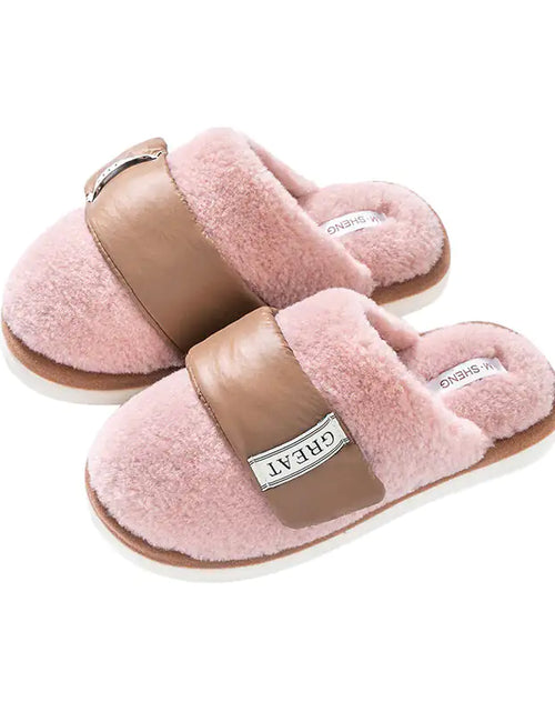 Load image into Gallery viewer, Autumn And Winter Indoor Home Slipper Plus Velvet Warm Couple Bedroom Cotton Shoes
