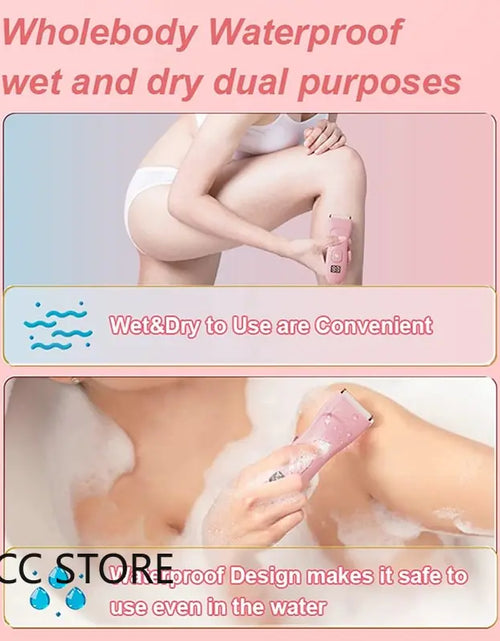 Load image into Gallery viewer, Waterproof Electric Bikini Trimmer for Women - Cordless Body Hair Shaver and Painless Epilator for Legs
