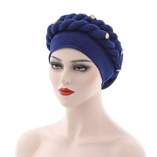 Load image into Gallery viewer, Double Braid Diamonds Turban
