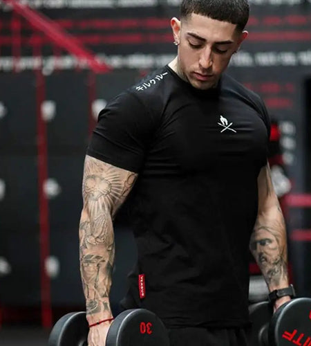 Men T Shirts Fashion Summer Bodybuilding Letter