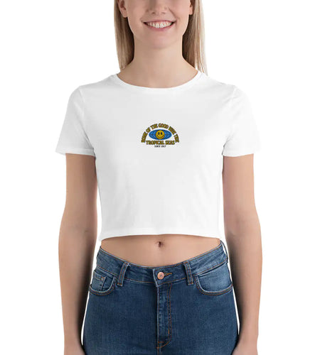 Women’s World Wide Good Vibes Crop Tee
